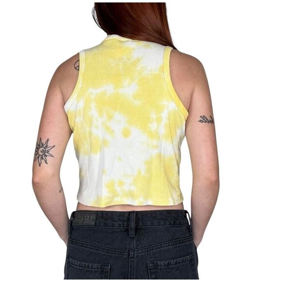 Grateful Dead Rare Yellow‎ Tie Dye Dancing Skeletons Stretch Tank Top Girls XXL - Picture 2 of 6